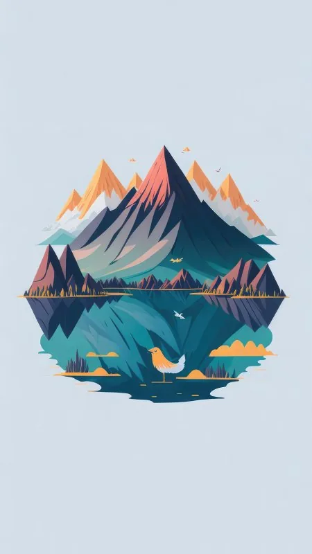Aesthetic Mountain Minimalism Wallpaper