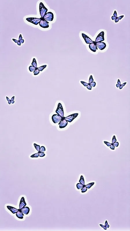 Aesthetic Purple Butterfly Phone Wallpaper