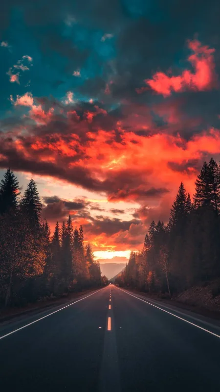Aesthetic Road Landscape HD Wallpaper