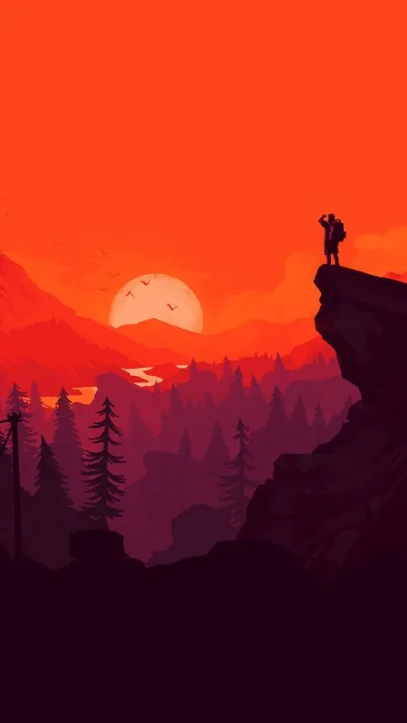 Sunset Minimalism Aesthetic Wallpaper