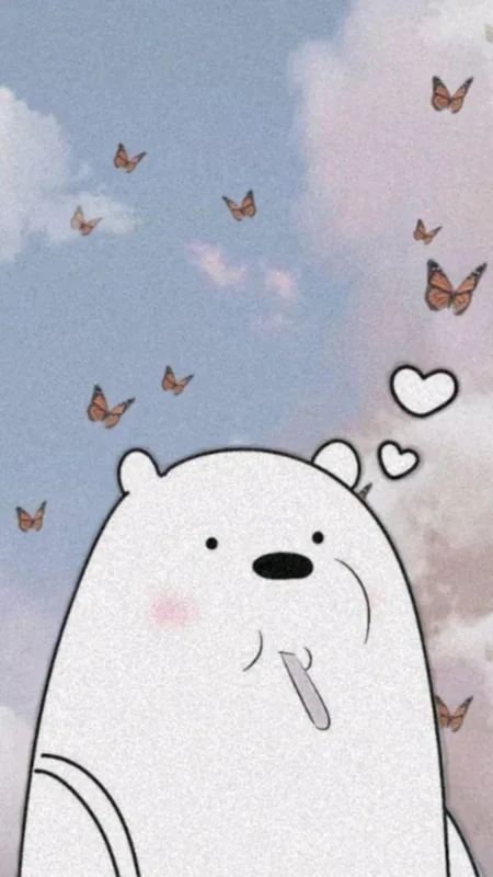 White Aesthetic Bear HD Wallpaper