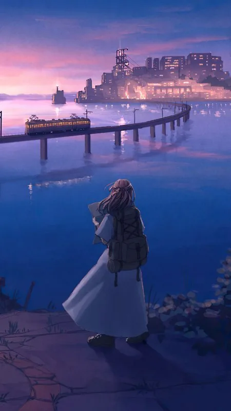 Anime Adventuring Alone Girl Wallpaper