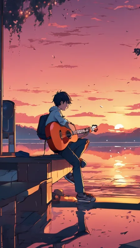 Alone Anime Boy Phone Wallpaper