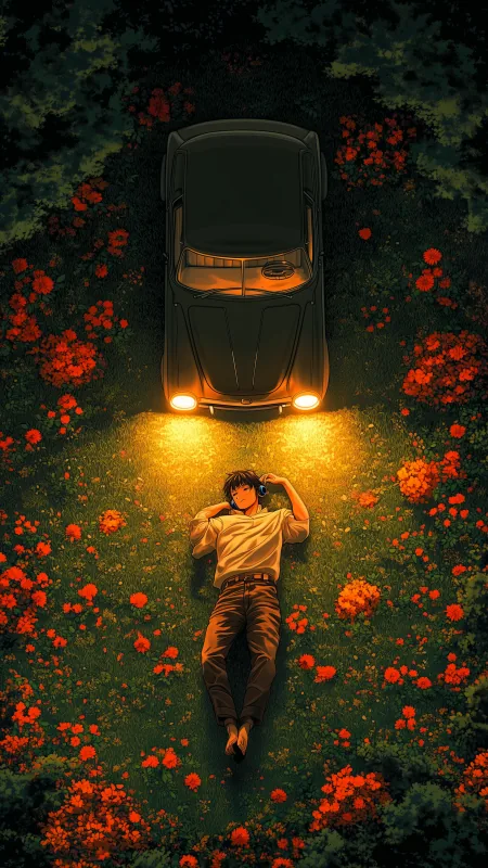 Alone Anime Boy Phone Wallpaper