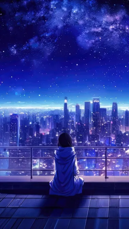Alone Anime Girl Phone Wallpaper