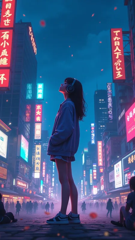 Alone Anime Girl Phone Wallpaper