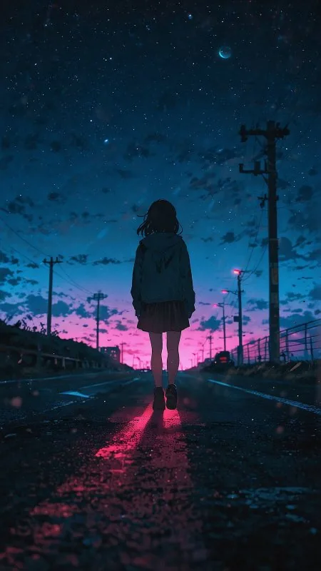 Alone Anime Girl HD Wallpaper