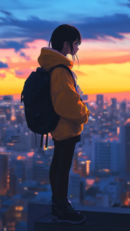 Alone Anime Girl HD Wallpaper