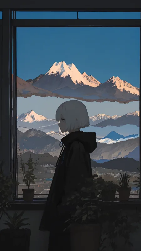 Alone Anime Girl Phone Wallpaper