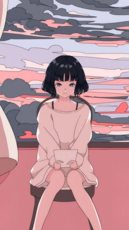 Alone Anime Girl Phone Wallpaper