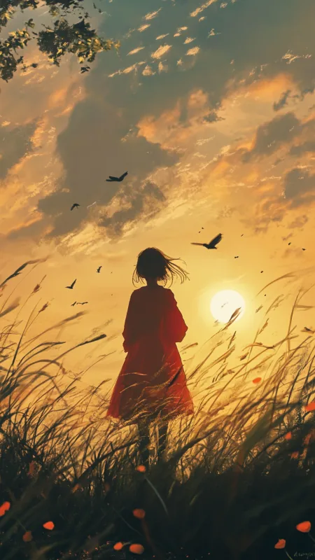 Alone Anime Girl HD Wallpaper
