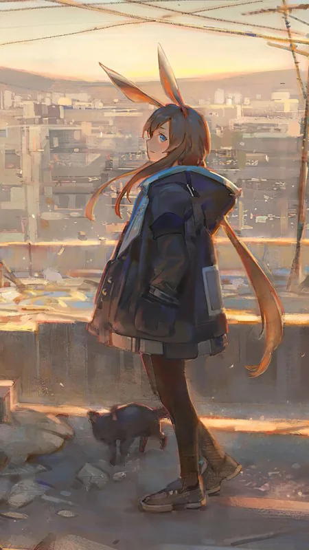 Ark Knight Anime Girl Phone Wallpaper