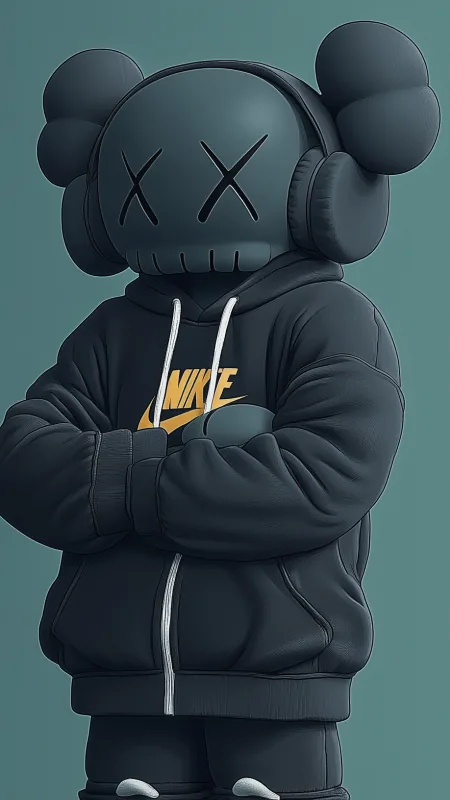 Anime Art In Cartoon Style With A Nike Companion Wallpaper