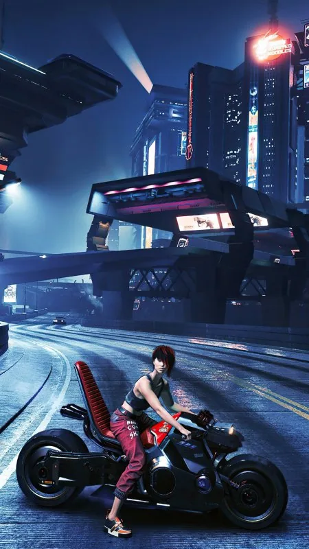 Bike Scifi Girl HD Anime Wallpaper