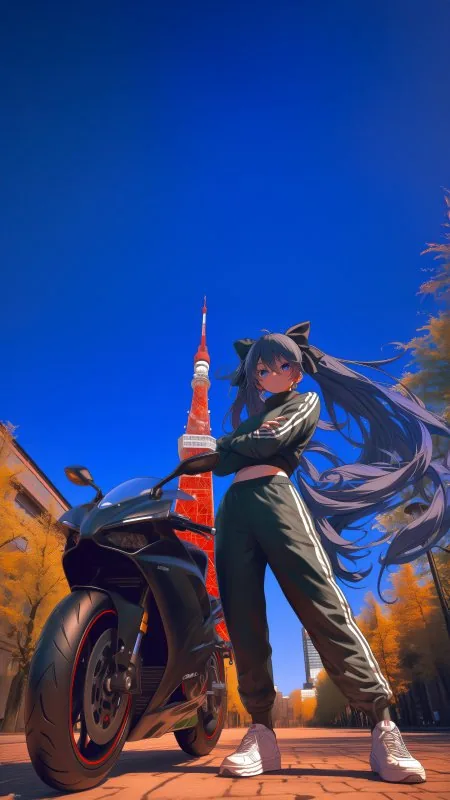 Anime Biker Girl Wallpaper