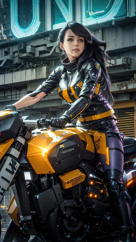 Biker Girl HD Anime Wallpaper
