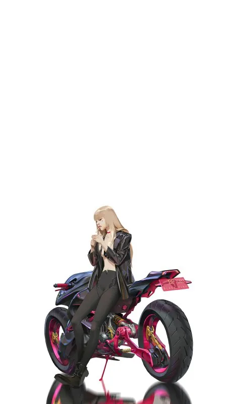 Anime Blackpink Biker Girl Wallpaper