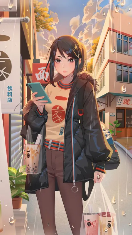 City Covers Anime Phone Wallpaper