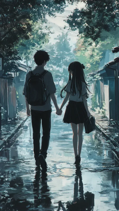 Anime Couple In Love Wallpaper