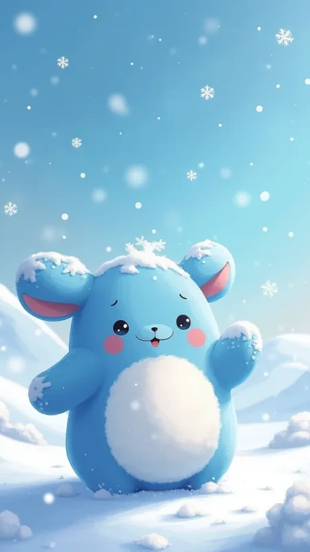 Cute Blue Cartoon HD Anime Wallpaper