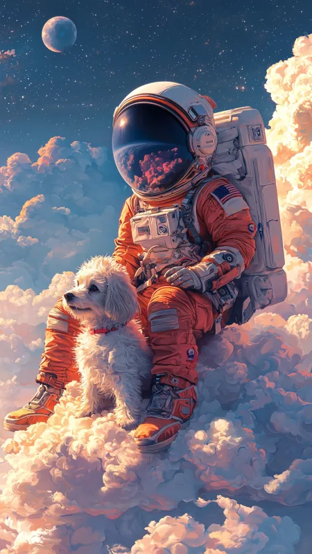 Anime Cute Cartoon Astronaut Wallpaper