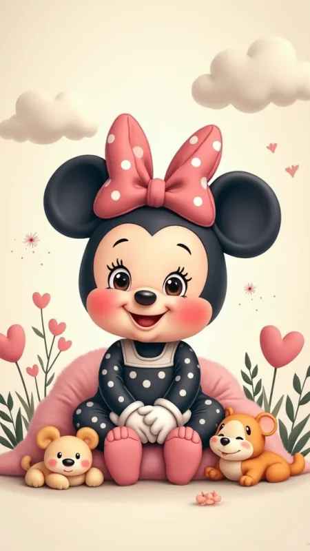 Cute Minnie Mouse Cartoon Anime Wallpaper