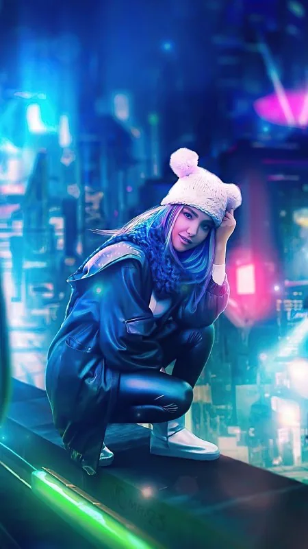 Cyberpunk Girl Winter Is Coming HD Anime Wallpaper