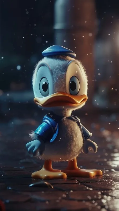 Disney Donald Duck In Rain Cute Anime Wallpaper