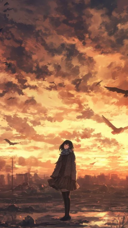 Evening Hangout HD Anime Wallpaper