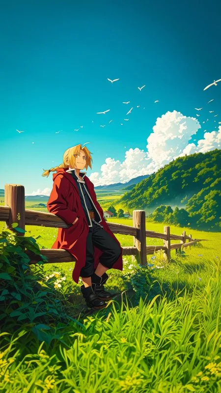 Anime Field Fence Wallpaper