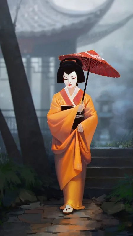 Geisha Girl Kimono Anime Wallpaper