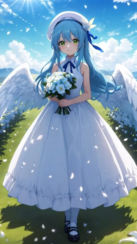Girl Angel Smile Wings Anime HD Wallpaper