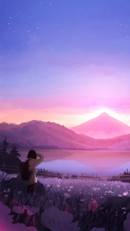 Girl Capturing Every Moment Anime Wallpaper