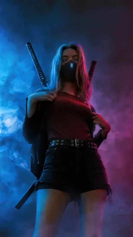 Girl Glowing Eyes Two Swords HD Anime Wallpaper