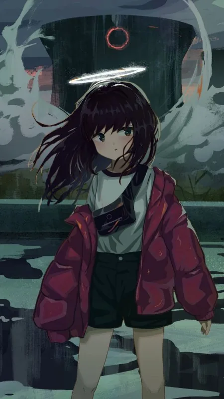 Girl Halo Jacket HD Anime Wallpaper
