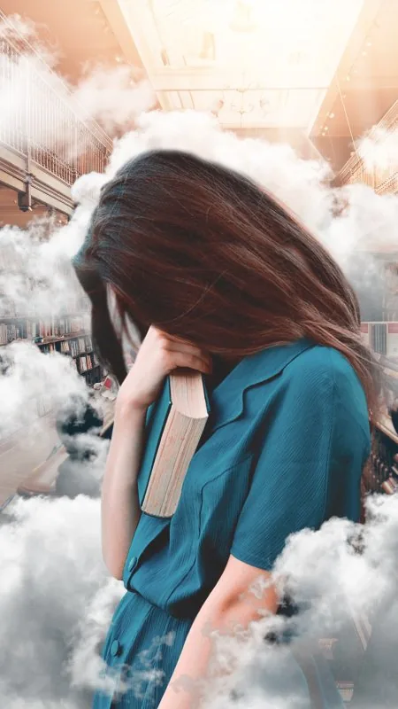 Anime Girl In Library Wallpaper