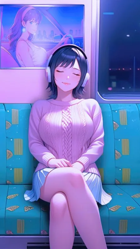 Anime Girl In Train Wallpaper
