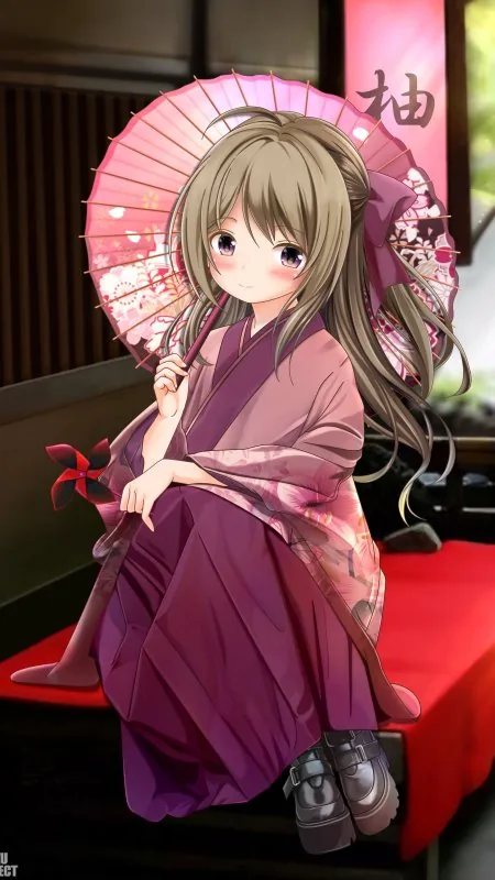 Girl Kimono Umbrella HD Anime Wallpaper