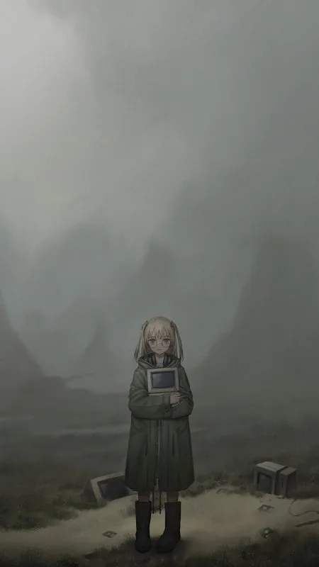 Anime Girl Old Computer Wallpaper
