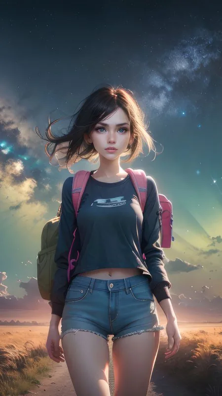 Anime Girl Solo Trek Wallpaper
