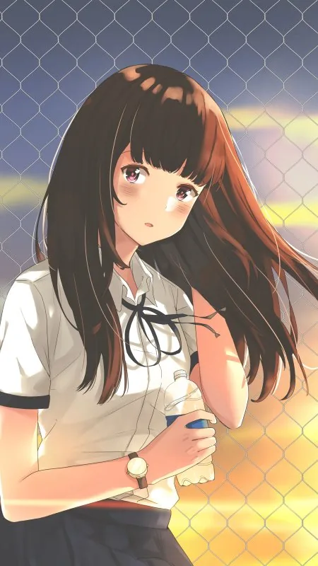 Girl Uniform Fence HD Anime Wallpaper