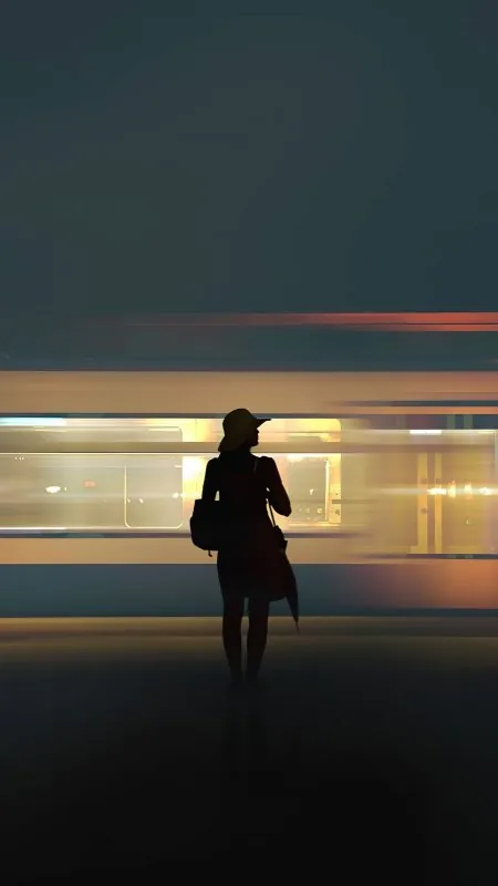 Girl Waiting Platform HD Anime Wallpaper