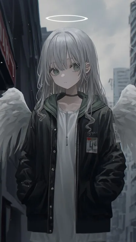 Girl Anime Wings Angel Wallpaper
