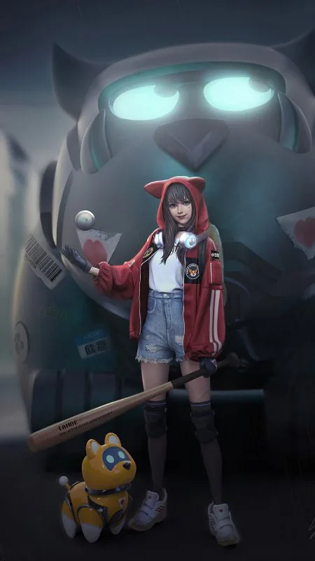 Girl With Baseball Hoodie HD Anime Wallpaper