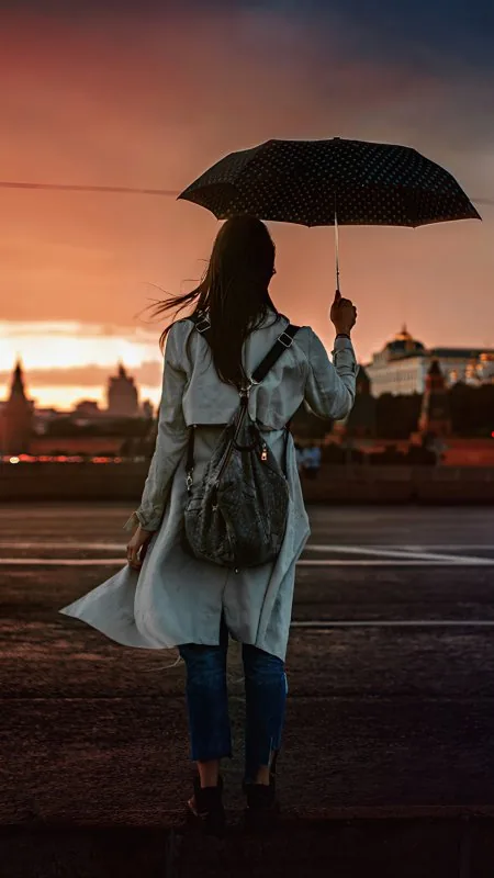 Girl With Umbrella Anime Wallpaper