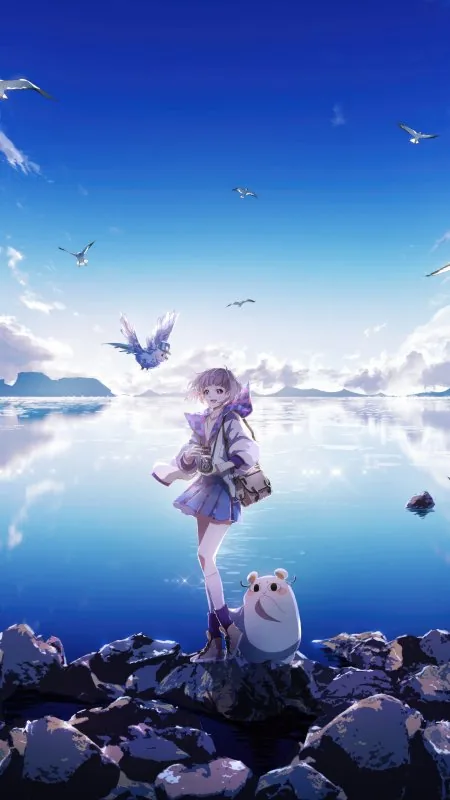 Anime Girls Magical Phone Wallpaper