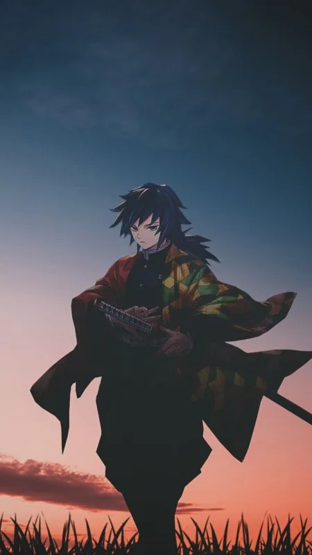 Giyu Tomioka Dusk Field Anime Wallpaper