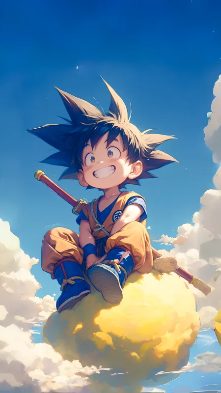Goku Child Chibi Cloud Art HD Anime Wallpaper