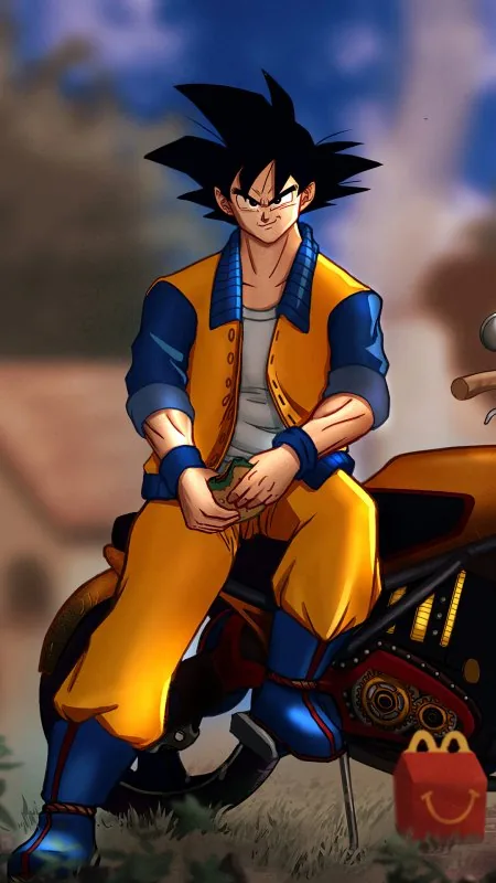 Goku Sitting On Bike Anime Wallpaper