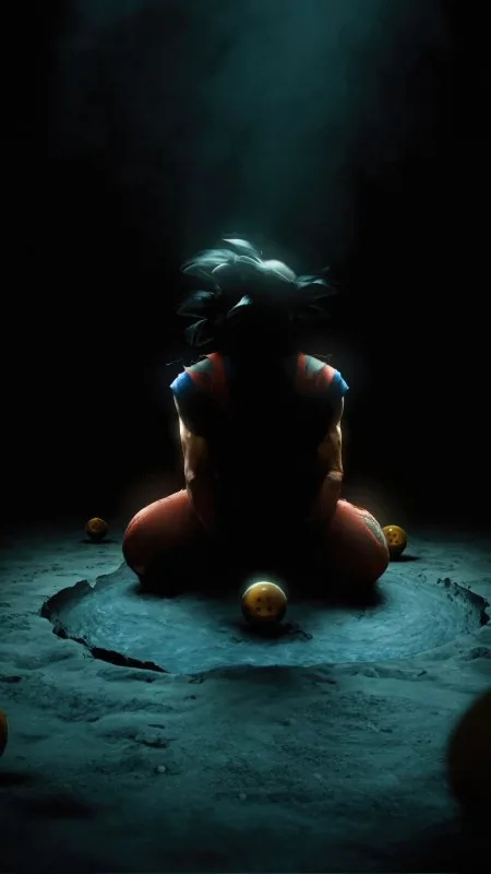 Anime Goku With Dragon Balls Wallpaper